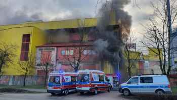 Huta szkła w płomieniach