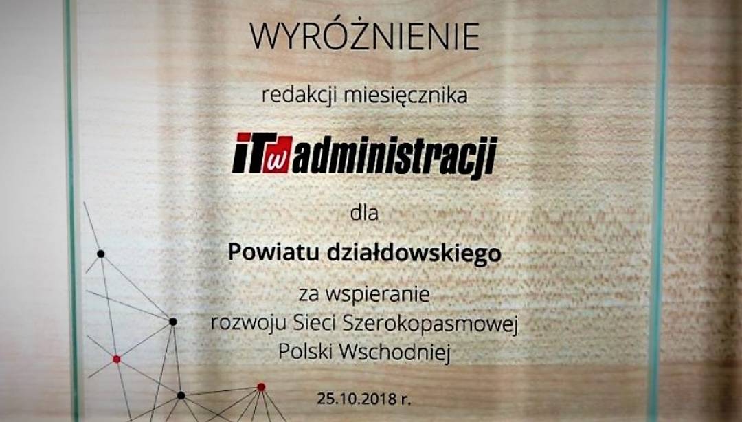 Powiat Działdowski wyróżniony prestiżową nagrodą. (Fot. Piotr Utrata)