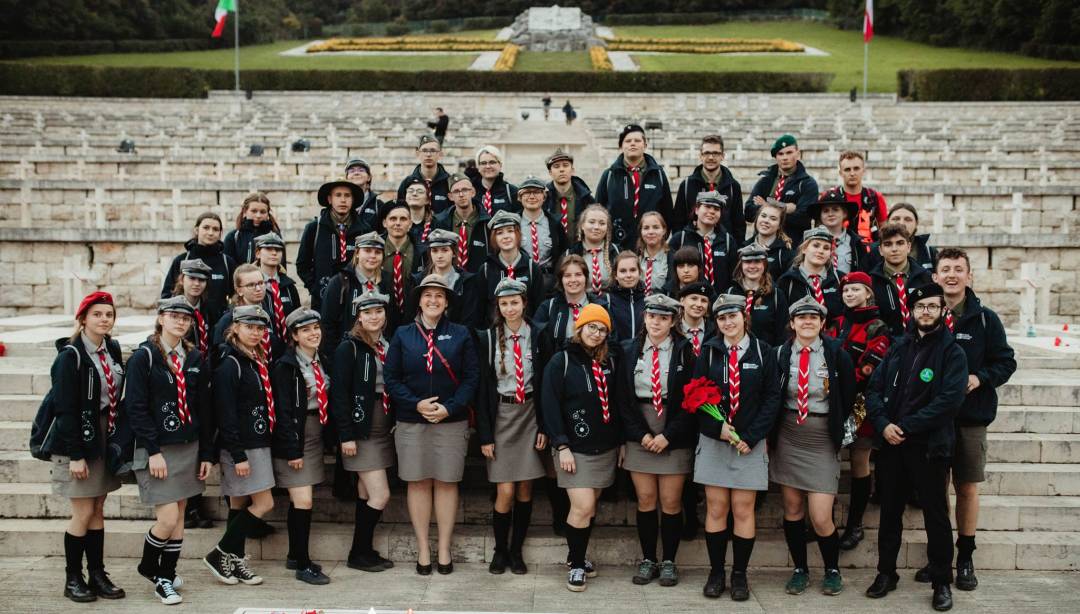 Działdowscy harcerze na Monte Cassino. (Fot. ZHP Działdowo)