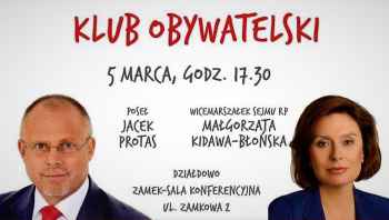 Zapraszamy na spotkanie Klubu Obywatelskiego